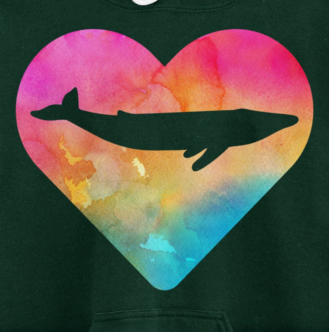 Women or Girls Blue Whale Tie Dye Watercolor Pullover Hoodie