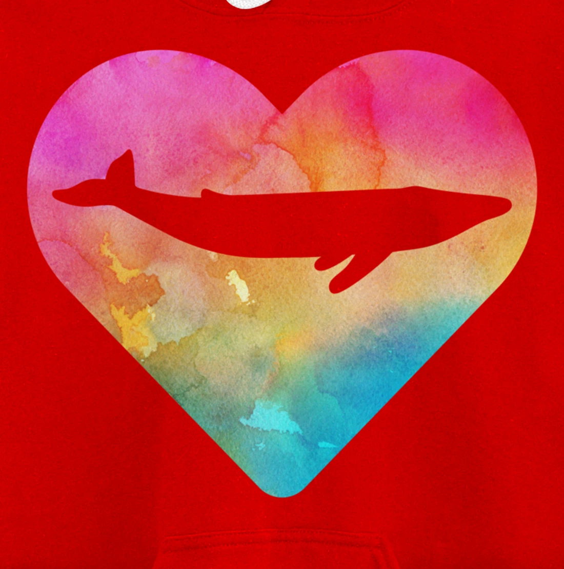 Women or Girls Blue Whale Tie Dye Watercolor Pullover Hoodie