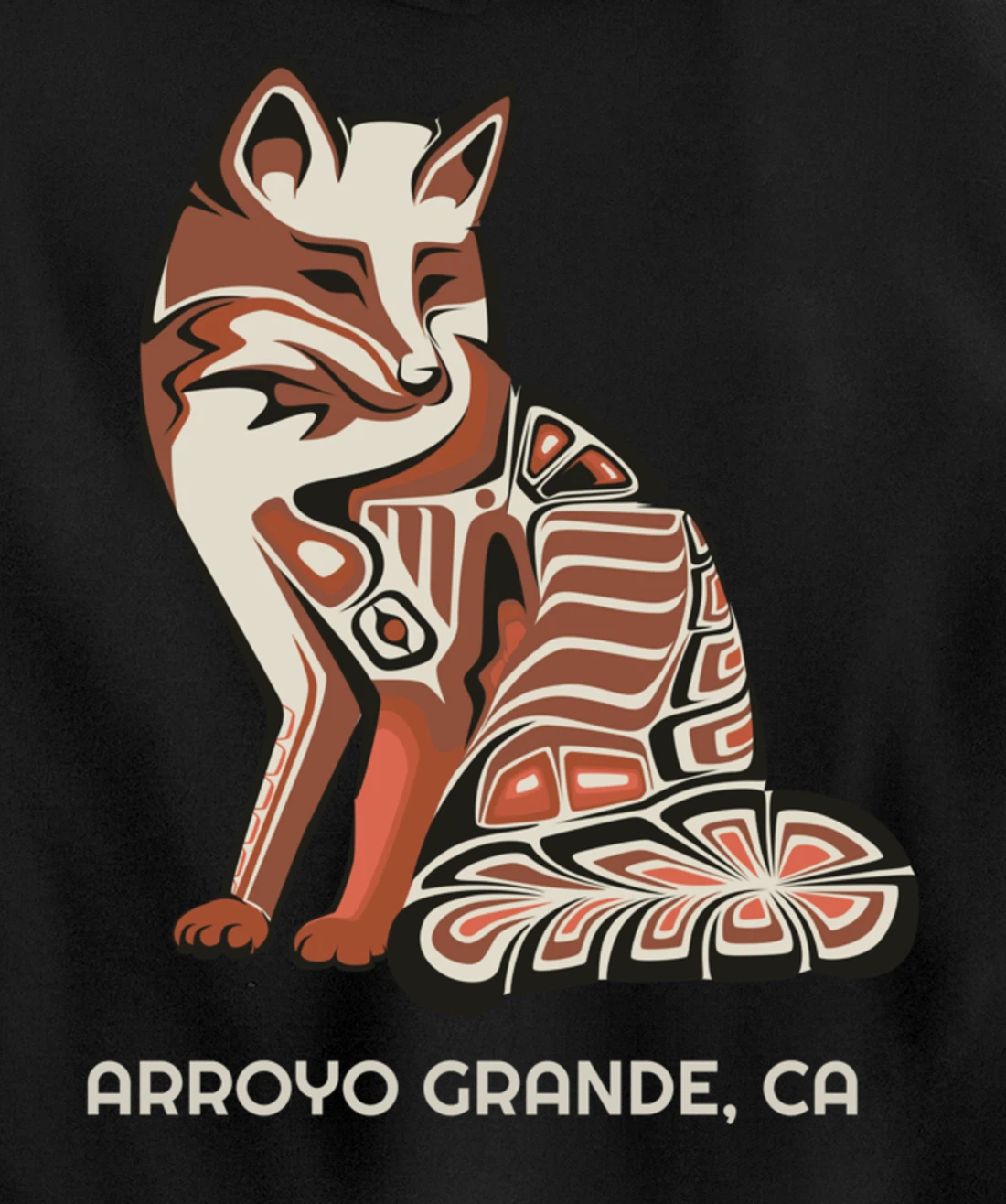 California Arroyo Grande Tribal Fox Native American Pullover Hoodie