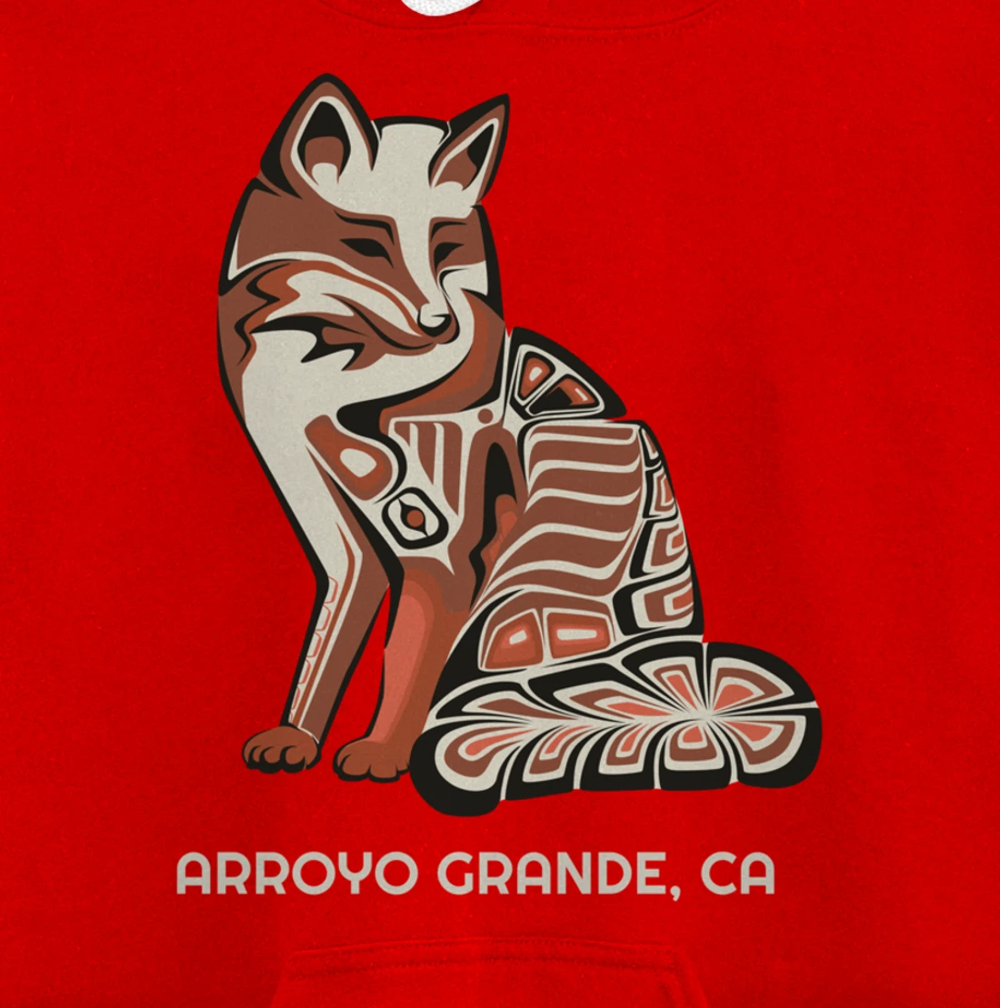 California Arroyo Grande Tribal Fox Native American Pullover Hoodie