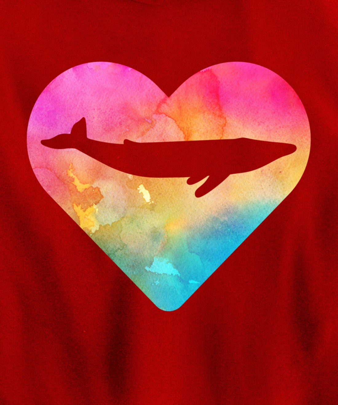 Women or Girls Blue Whale Tie Dye Watercolor Pullover Hoodie