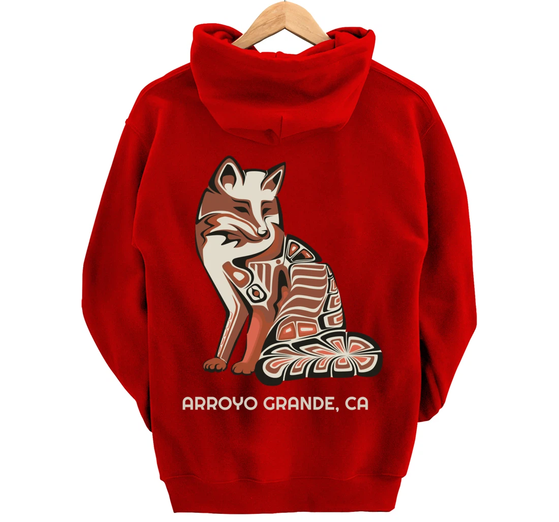 California Arroyo Grande Tribal Fox Native American Pullover Hoodie