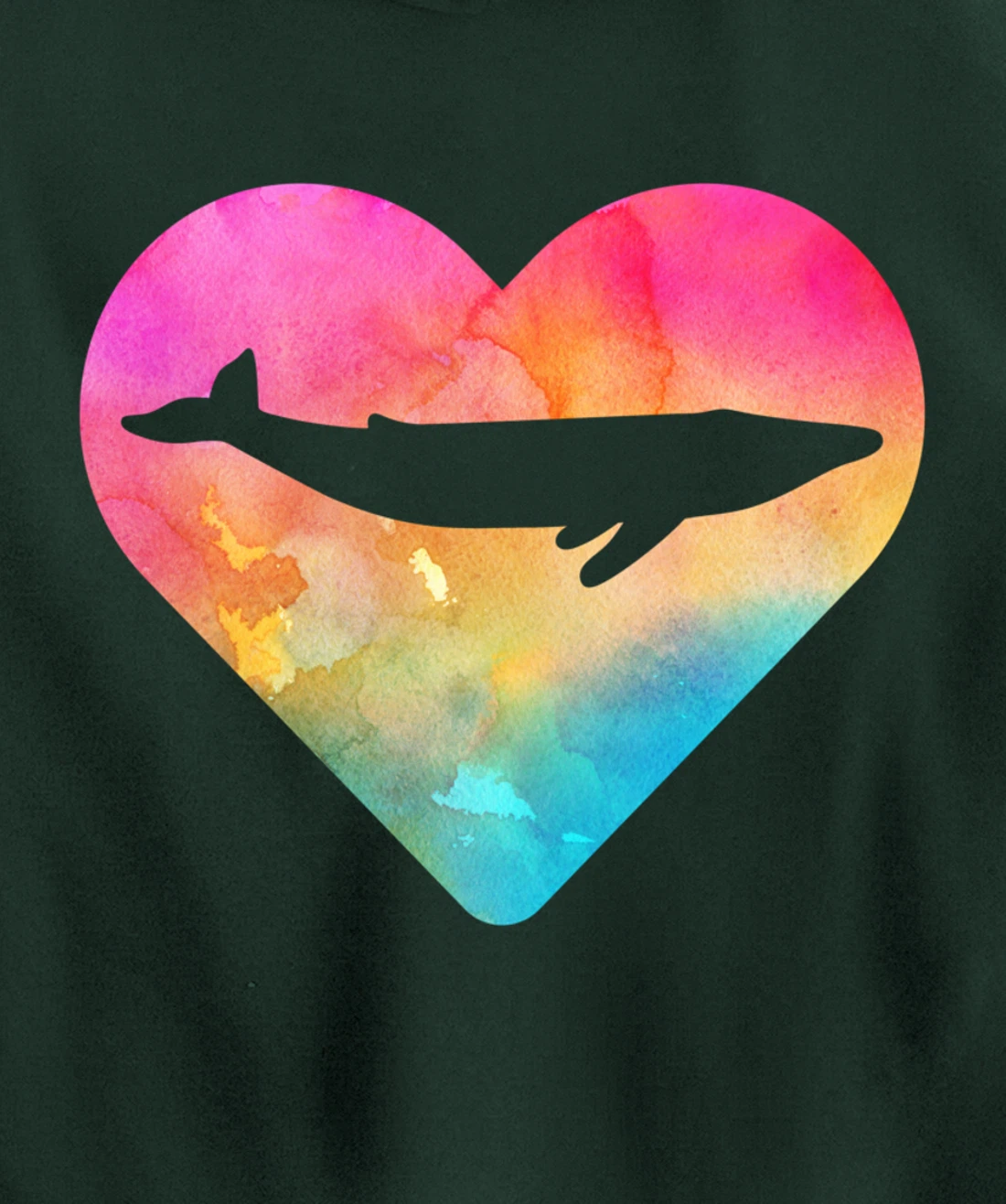 Women or Girls Blue Whale Tie Dye Watercolor Pullover Hoodie