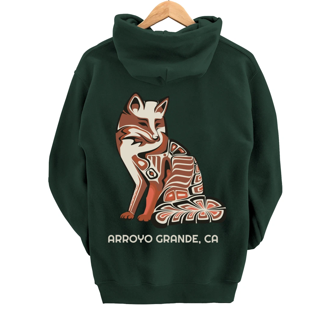 California Arroyo Grande Tribal Fox Native American Pullover Hoodie