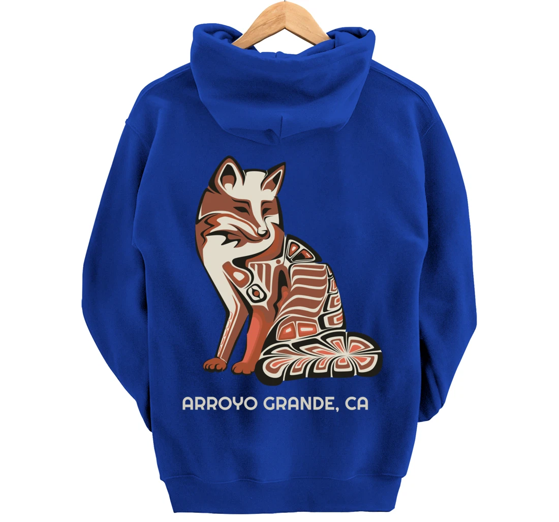 California Arroyo Grande Tribal Fox Native American Pullover Hoodie