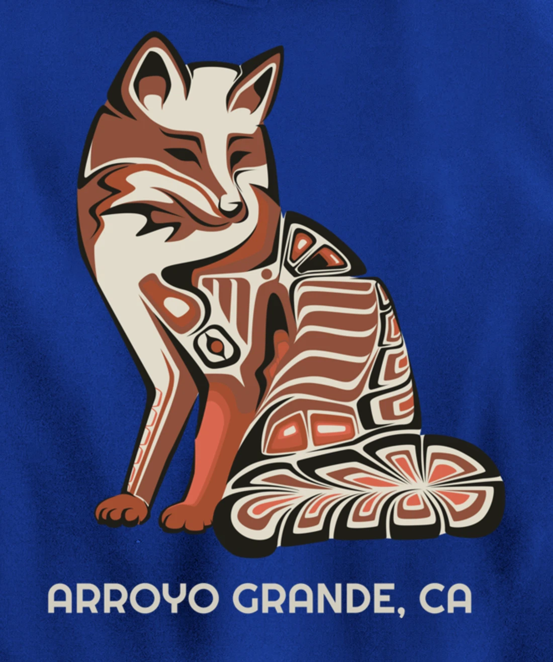 California Arroyo Grande Tribal Fox Native American Pullover Hoodie