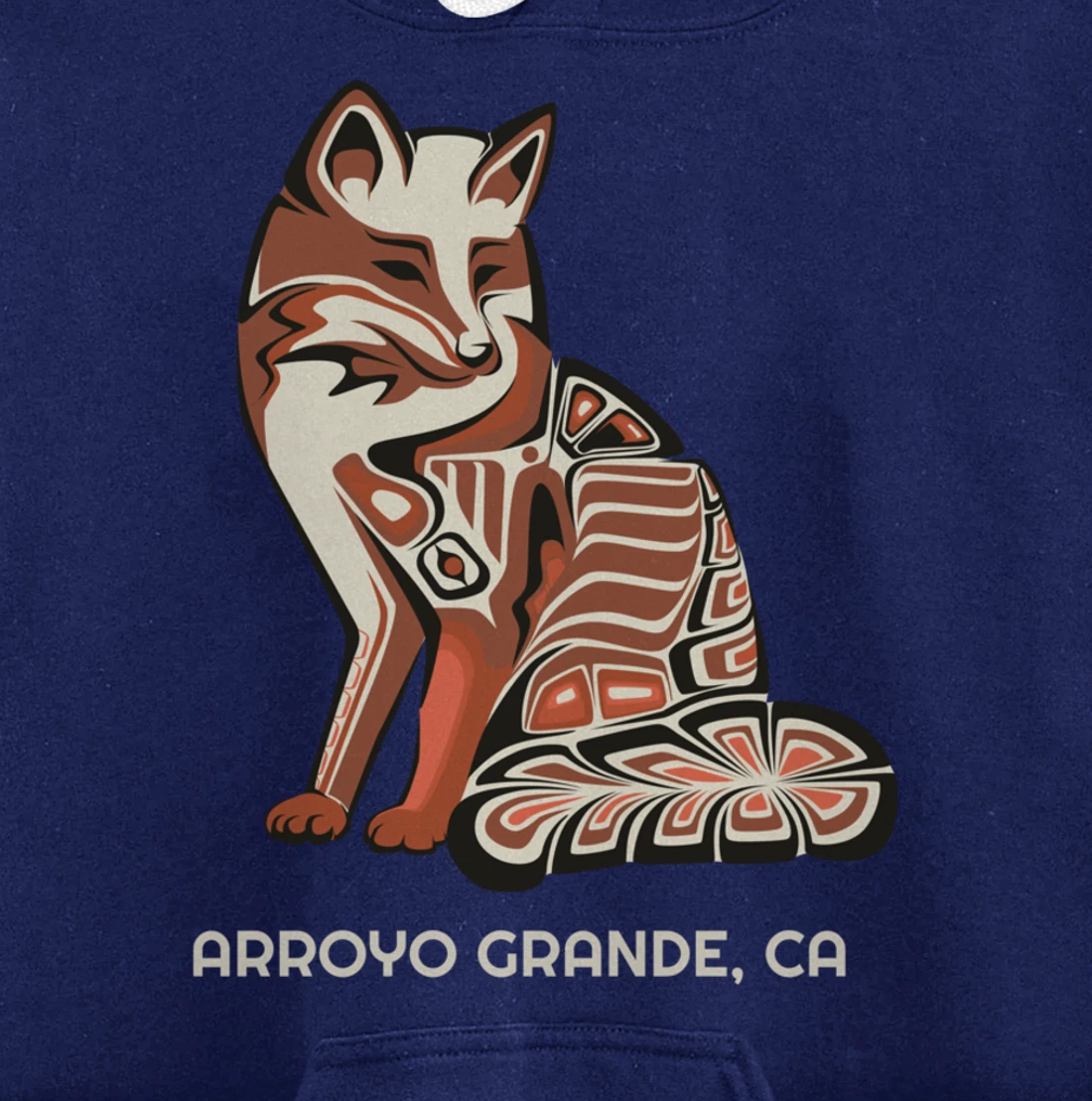 California Arroyo Grande Tribal Fox Native American Pullover Hoodie