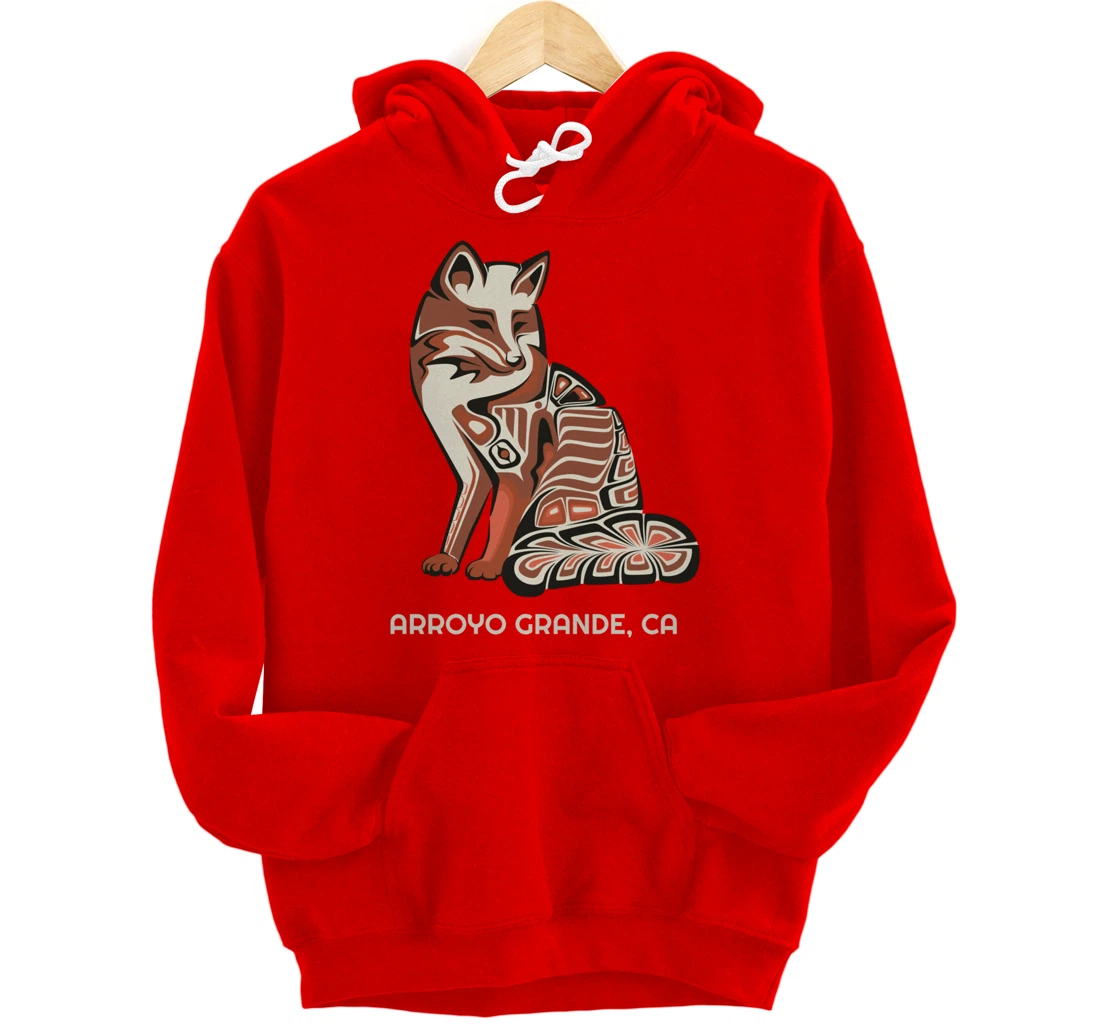 California Arroyo Grande Tribal Fox Native American Pullover Hoodie
