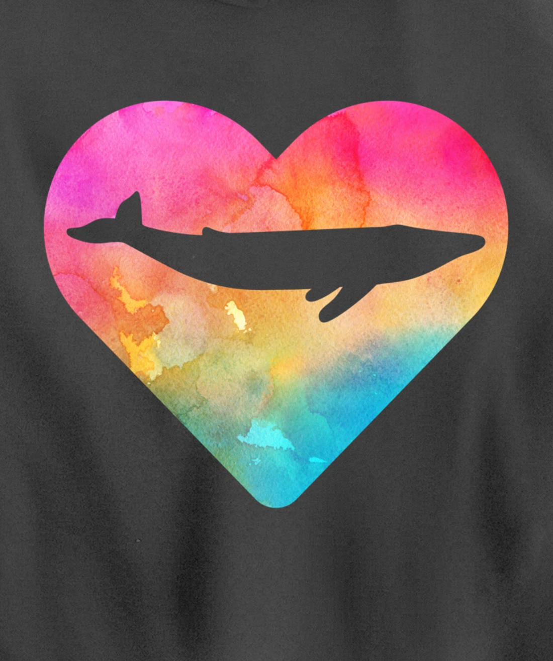 Women or Girls Blue Whale Tie Dye Watercolor Pullover Hoodie