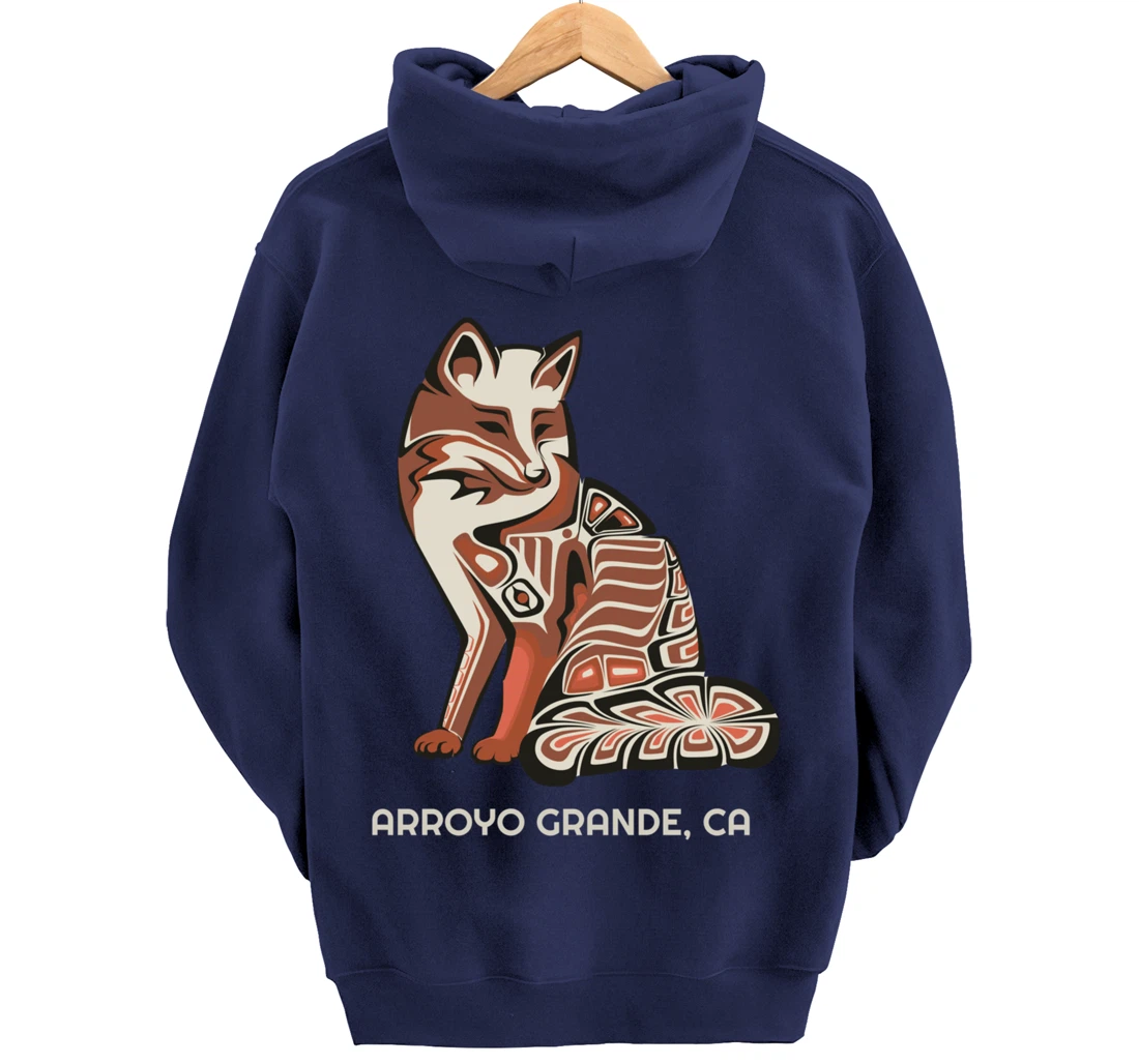 California Arroyo Grande Tribal Fox Native American Pullover Hoodie