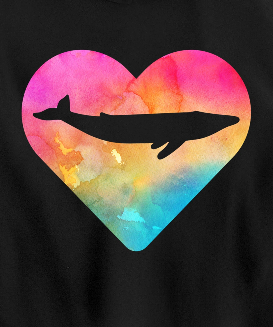 Women or Girls Blue Whale Tie Dye Watercolor Pullover Hoodie