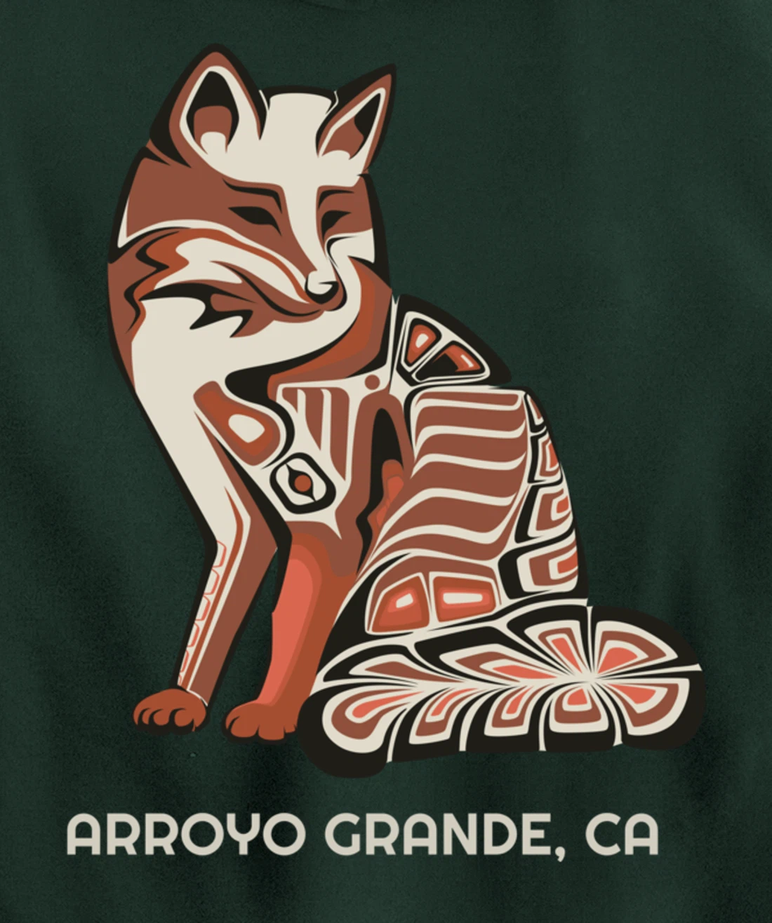 California Arroyo Grande Tribal Fox Native American Pullover Hoodie