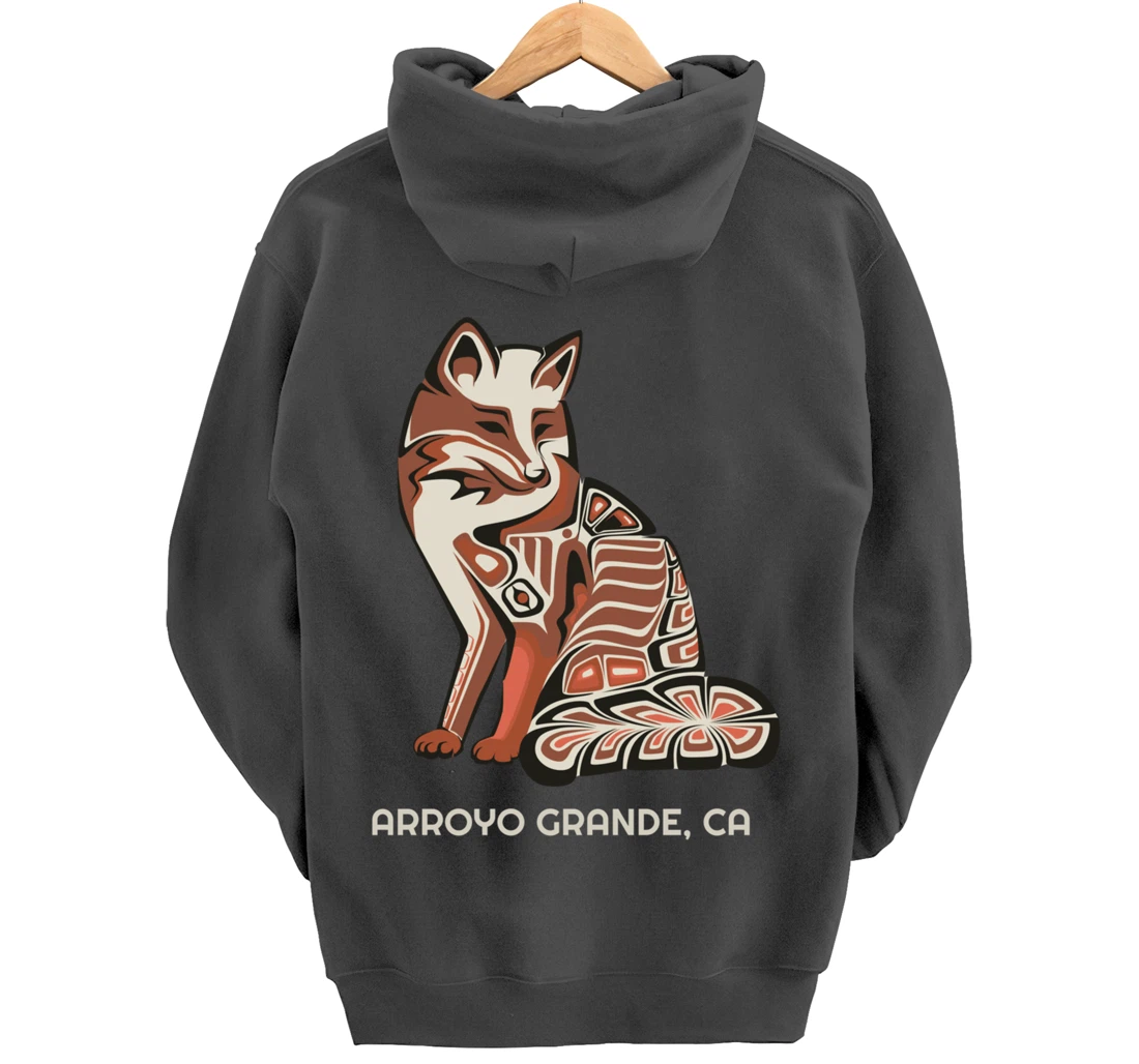 California Arroyo Grande Tribal Fox Native American Pullover Hoodie
