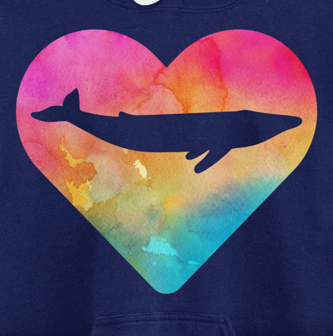 Women or Girls Blue Whale Tie Dye Watercolor Pullover Hoodie