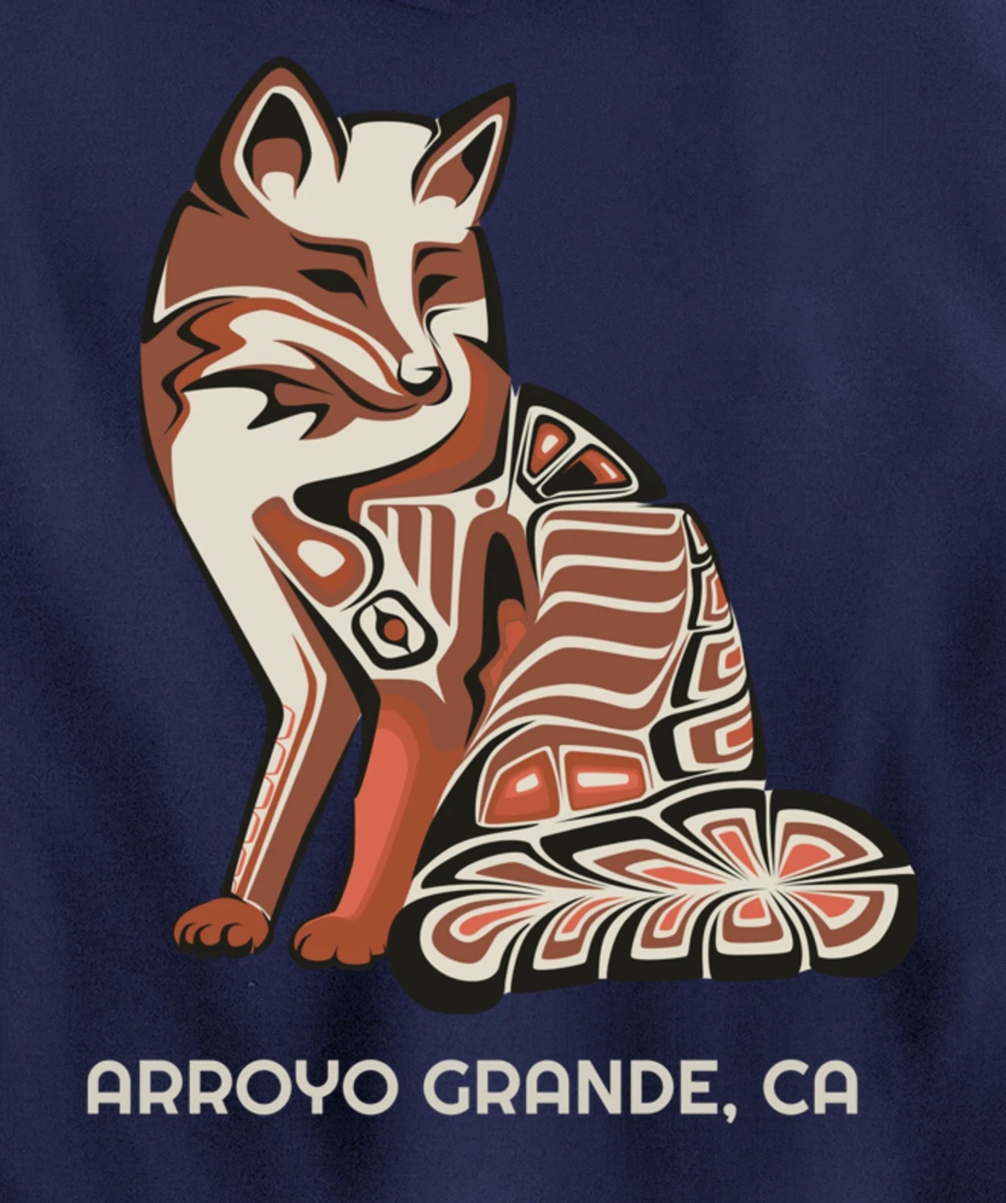 California Arroyo Grande Tribal Fox Native American Pullover Hoodie