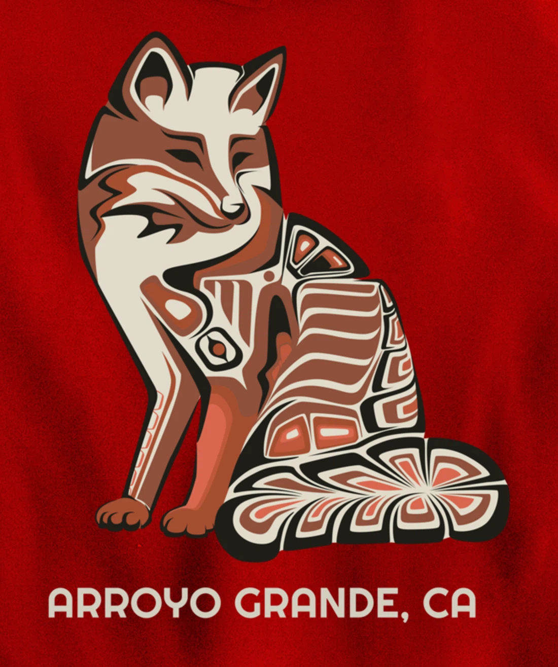 California Arroyo Grande Tribal Fox Native American Pullover Hoodie