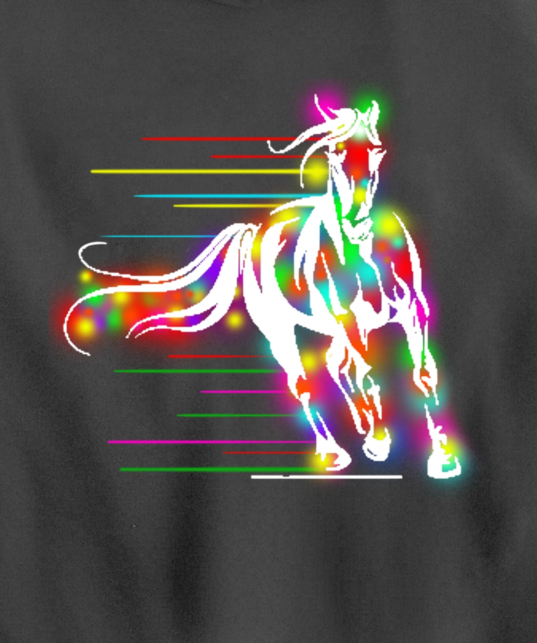 Colorful Horse Pop Art Abstract Equestrian Rider Rainbow Pullover Hoodie