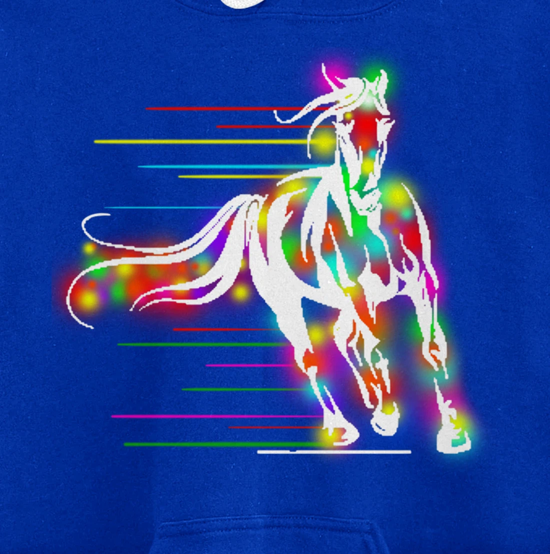 Colorful Horse Pop Art Abstract Equestrian Rider Rainbow Pullover Hoodie