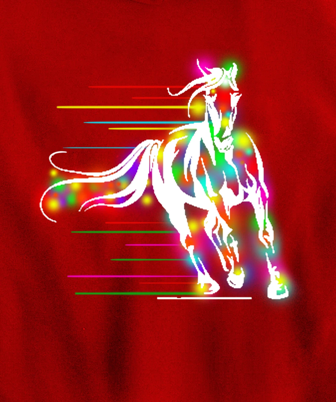 Colorful Horse Pop Art Abstract Equestrian Rider Rainbow Pullover Hoodie