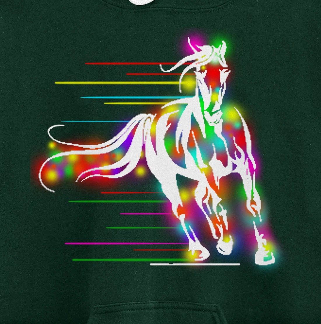 Colorful Horse Pop Art Abstract Equestrian Rider Rainbow Pullover Hoodie