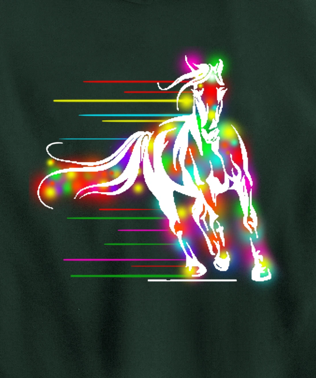Colorful Horse Pop Art Abstract Equestrian Rider Rainbow Pullover Hoodie