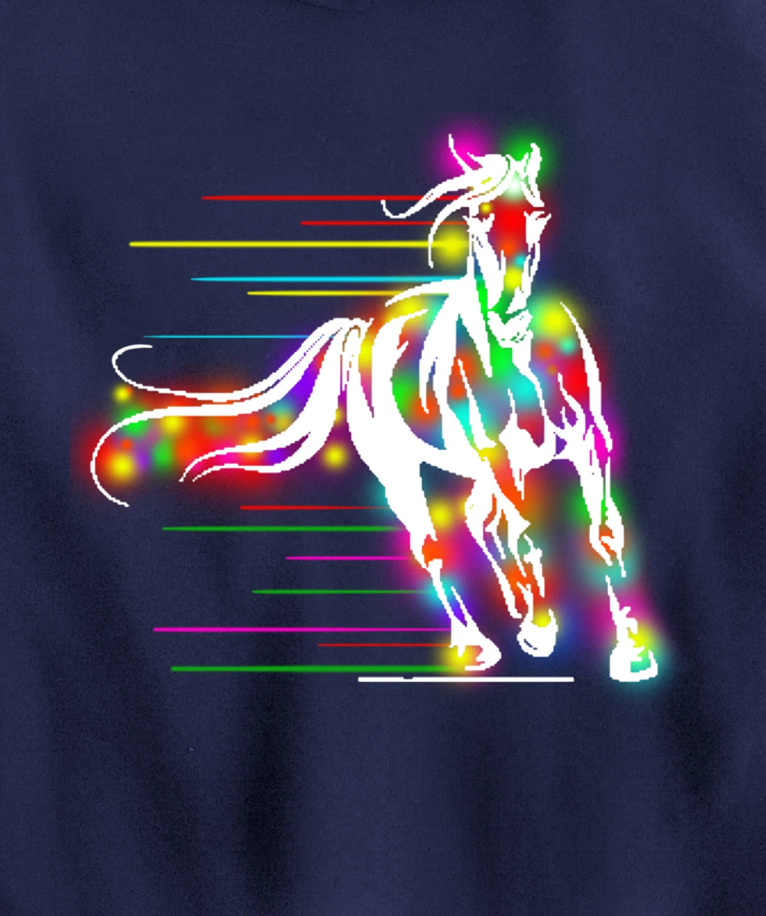 Colorful Horse Pop Art Abstract Equestrian Rider Rainbow Pullover Hoodie