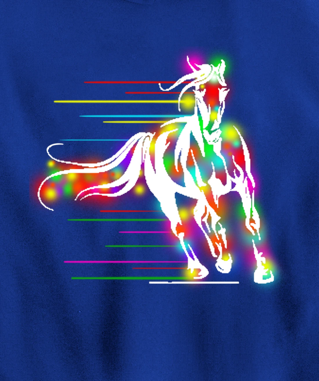 Colorful Horse Pop Art Abstract Equestrian Rider Rainbow Pullover Hoodie