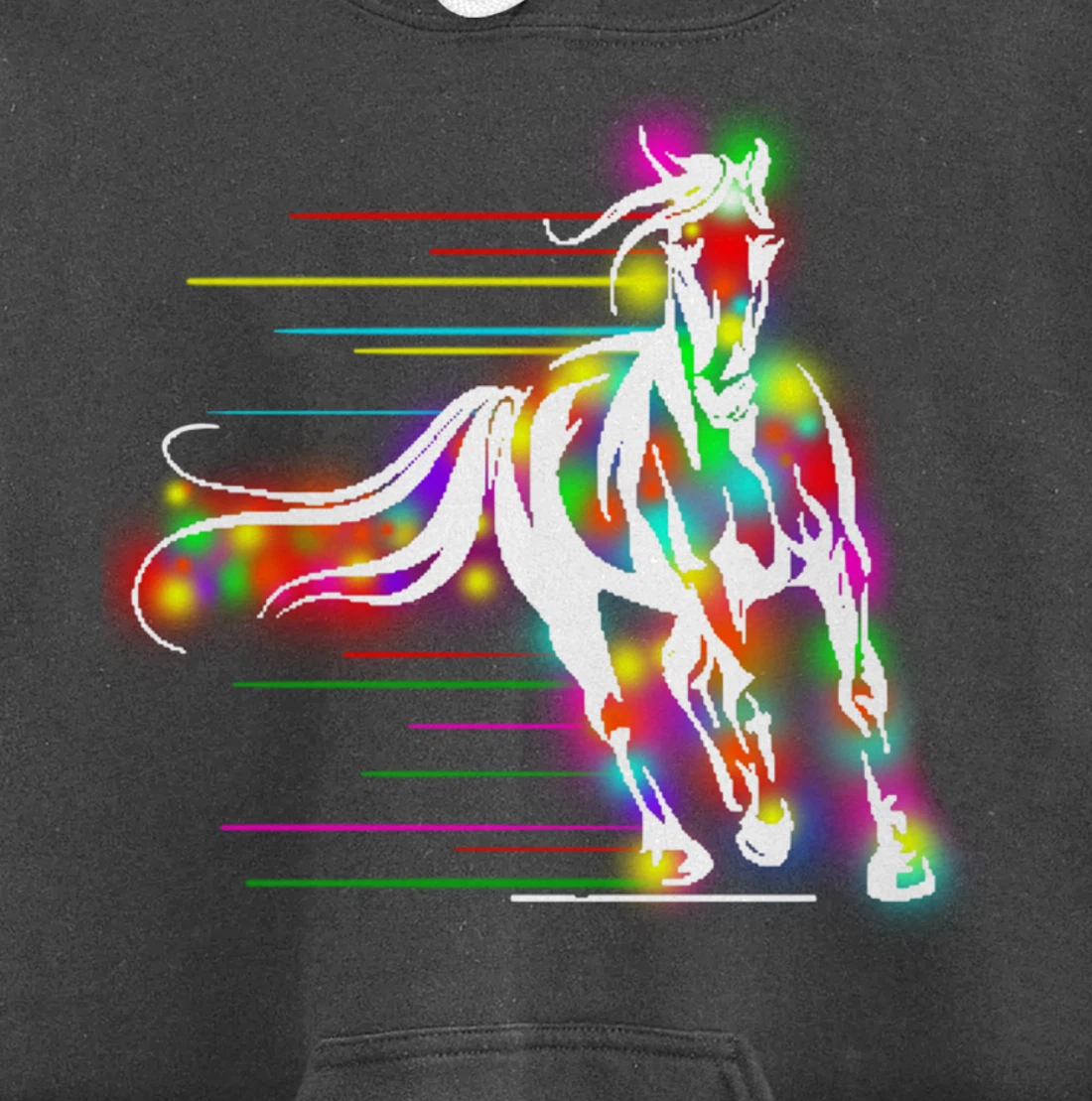 Colorful Horse Pop Art Abstract Equestrian Rider Rainbow Pullover Hoodie