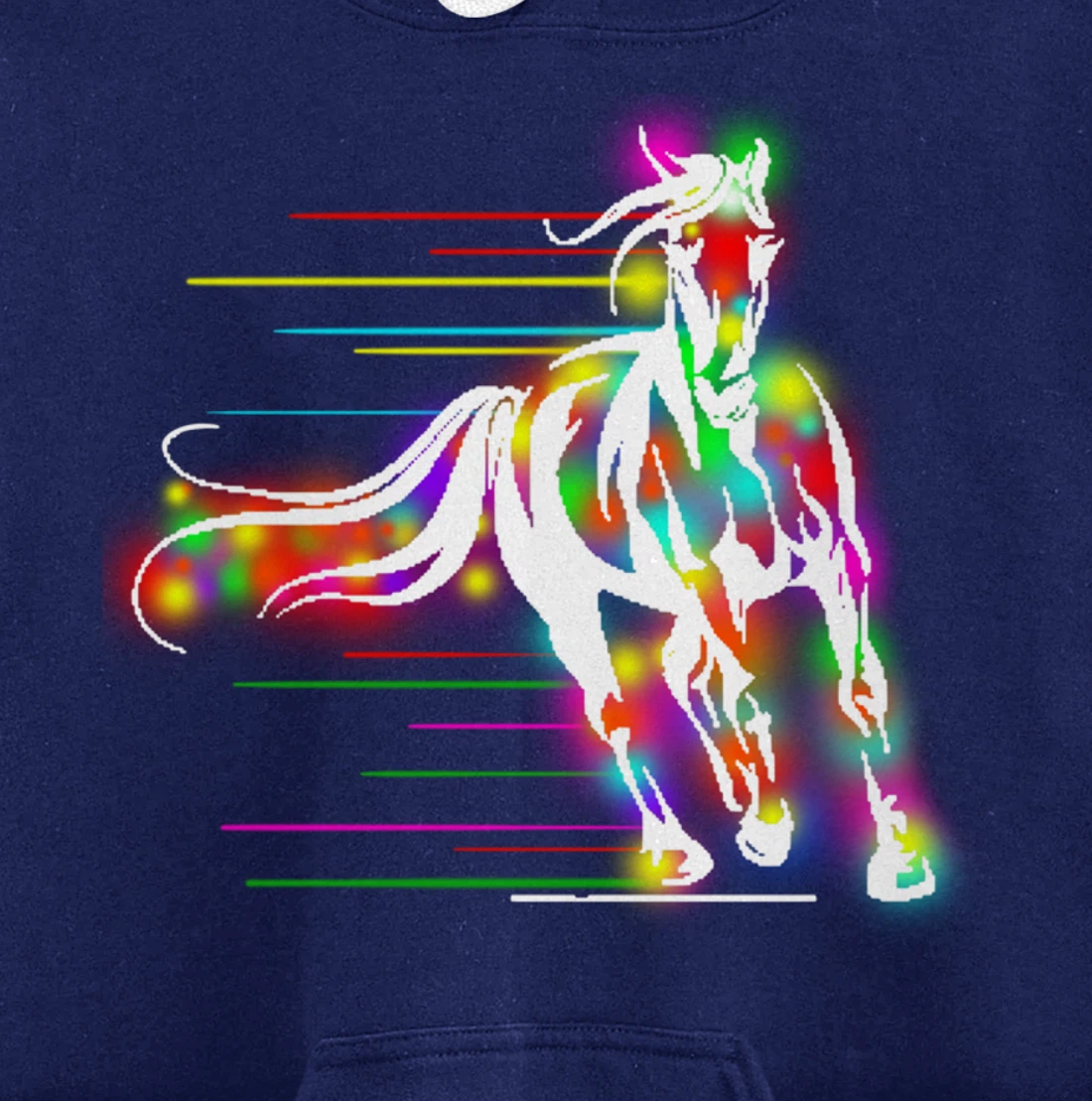 Colorful Horse Pop Art Abstract Equestrian Rider Rainbow Pullover Hoodie
