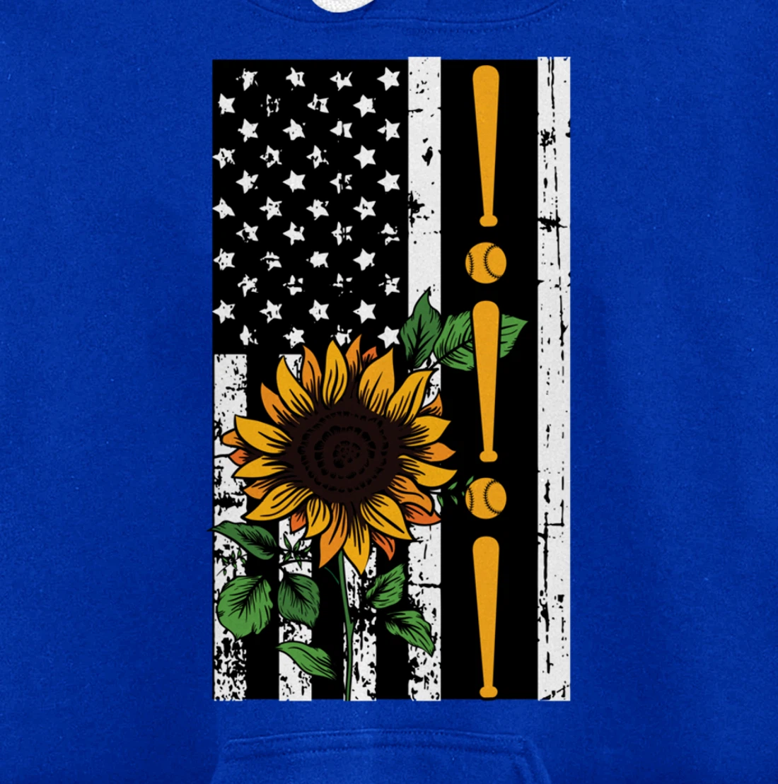 Baseball Player American Flag Sunflower Sports Lover Gifts Pullover Hoodie