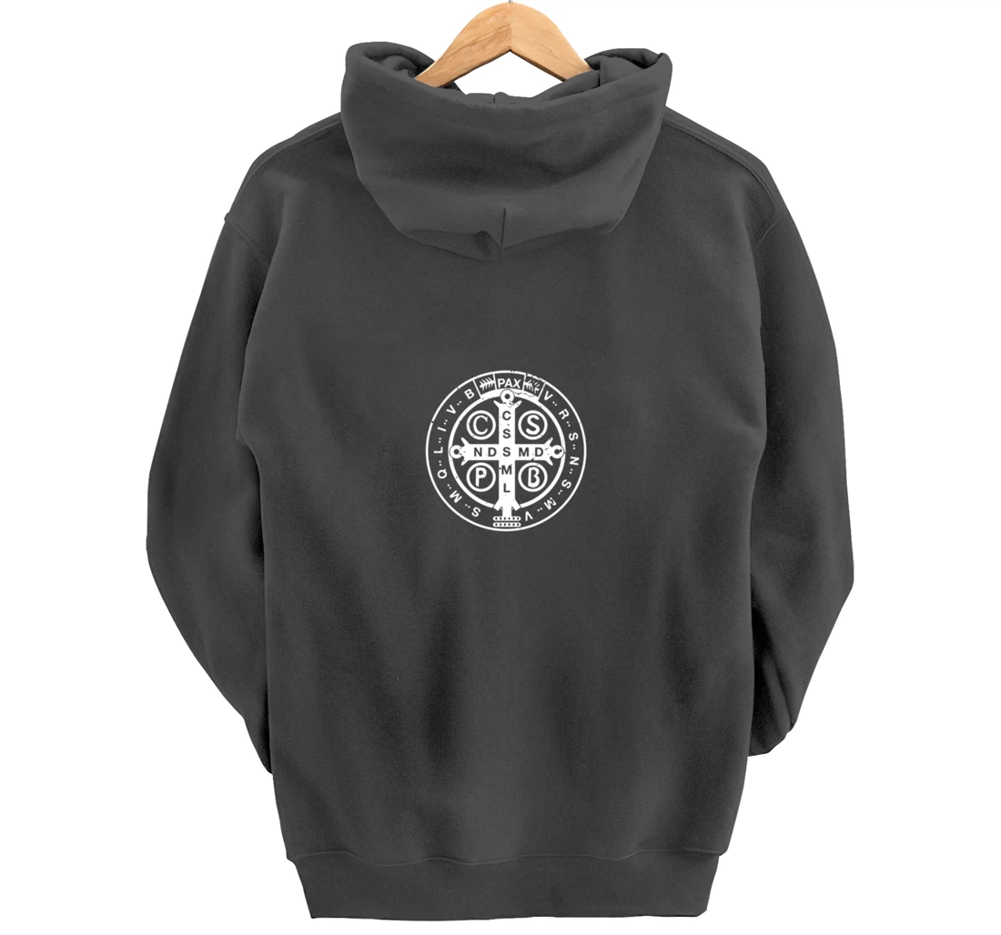 Religious Catholic St. Benedict Medal | Christian Pullover Hoodie