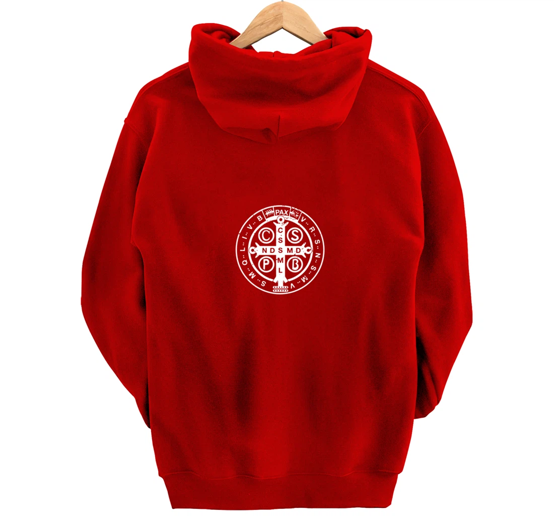 Religious Catholic St. Benedict Medal | Christian Pullover Hoodie
