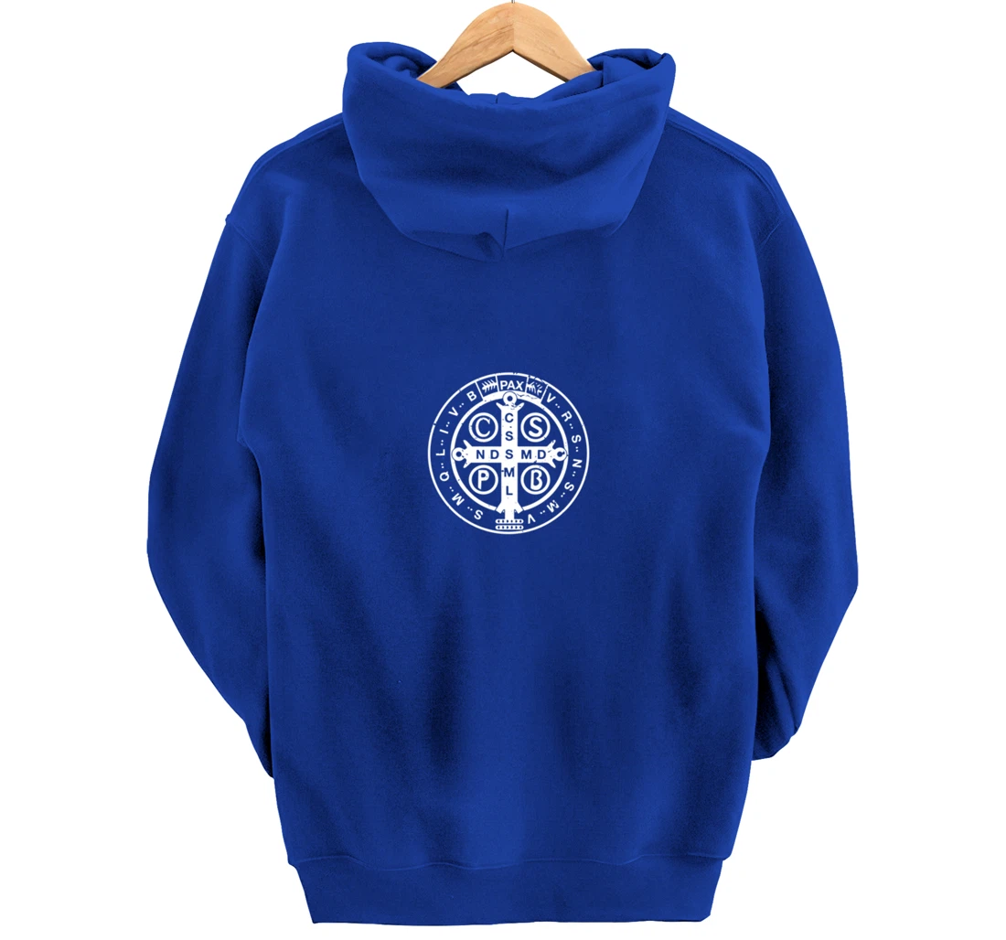 Religious Catholic St. Benedict Medal | Christian Pullover Hoodie