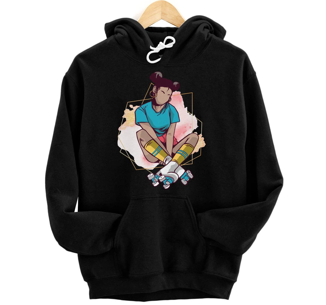 Skater Skate Inline Girl Girls Skating Rollerblades Gift Pullover Hoodie