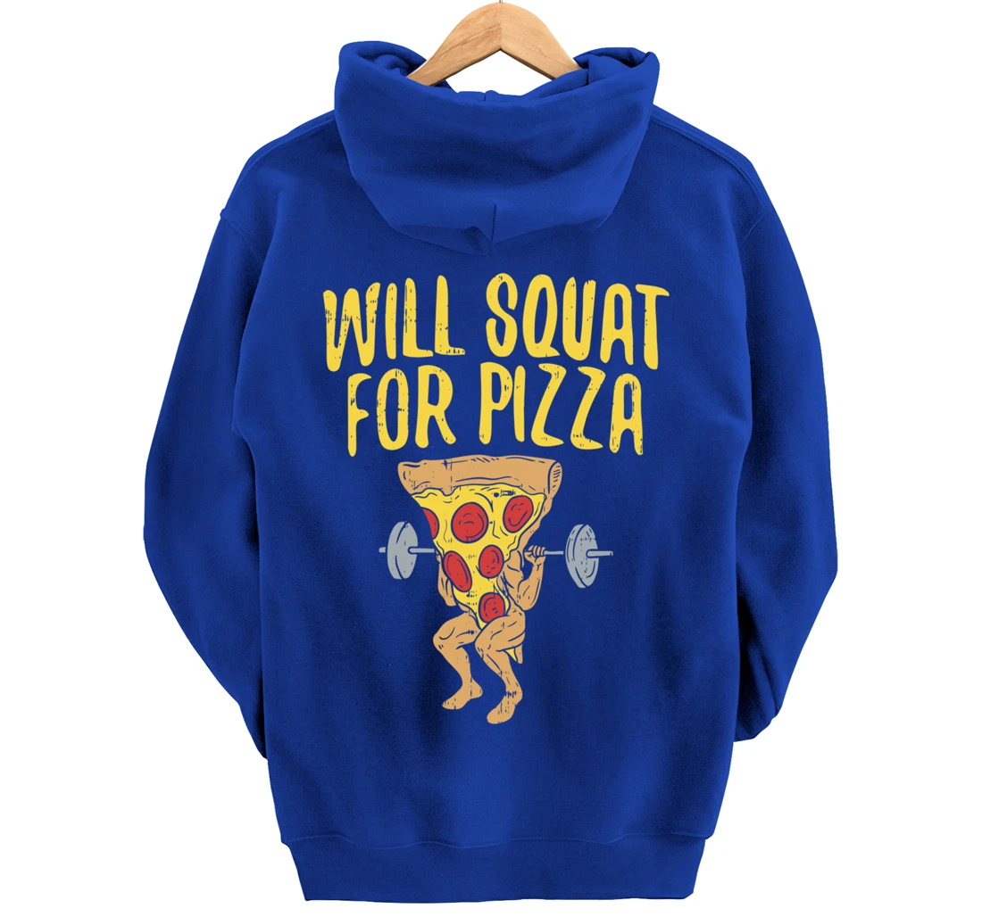 Fitness will squad for pizza Humor Graphic Novelty gift Pullover Hoodie