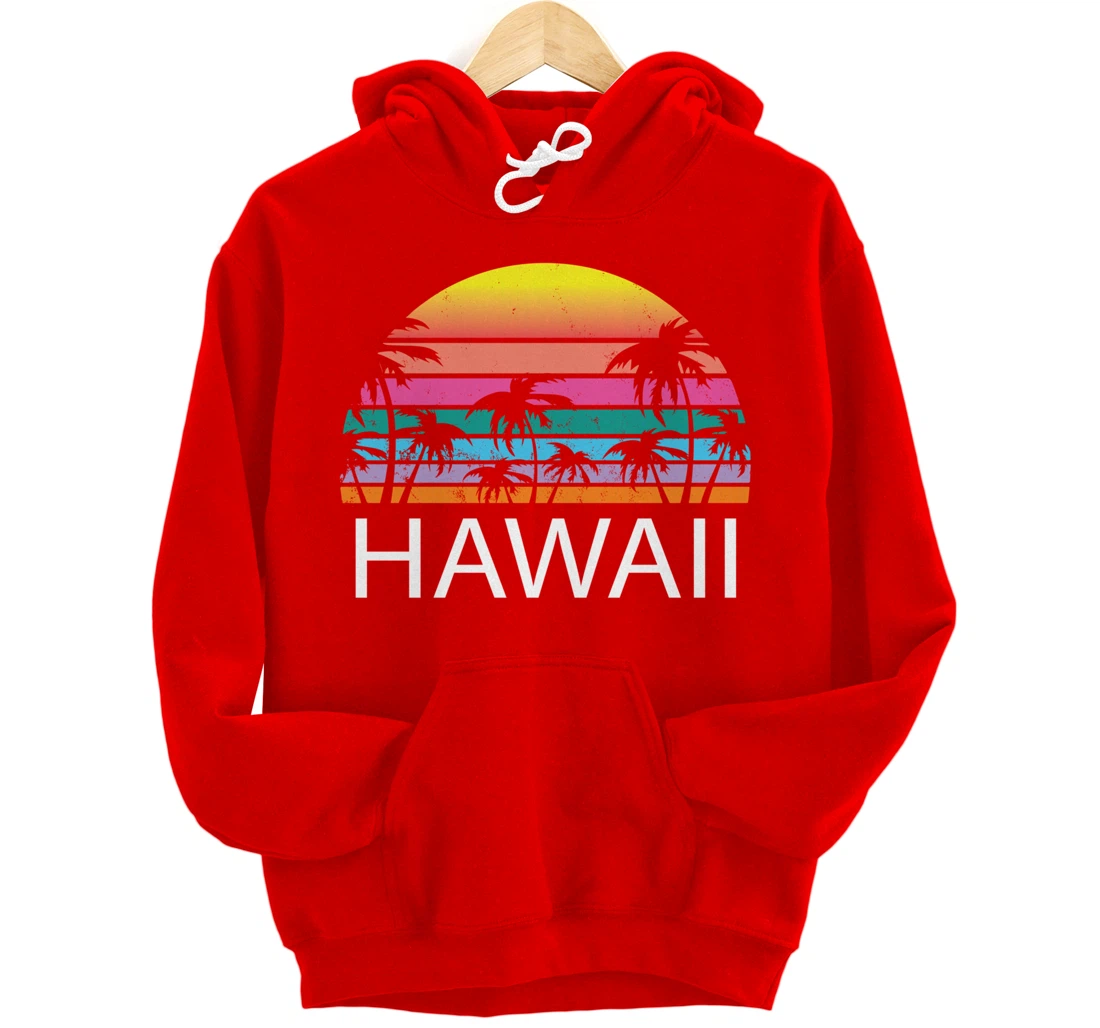 Hawaii Beach Maui Retro Hawaiian Surf Big Island Party Aloha Pullover Hoodie