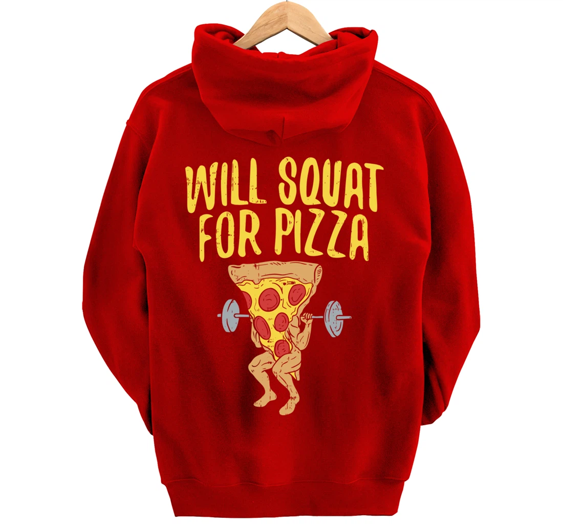 Fitness will squad for pizza Humor Graphic Novelty gift Pullover Hoodie