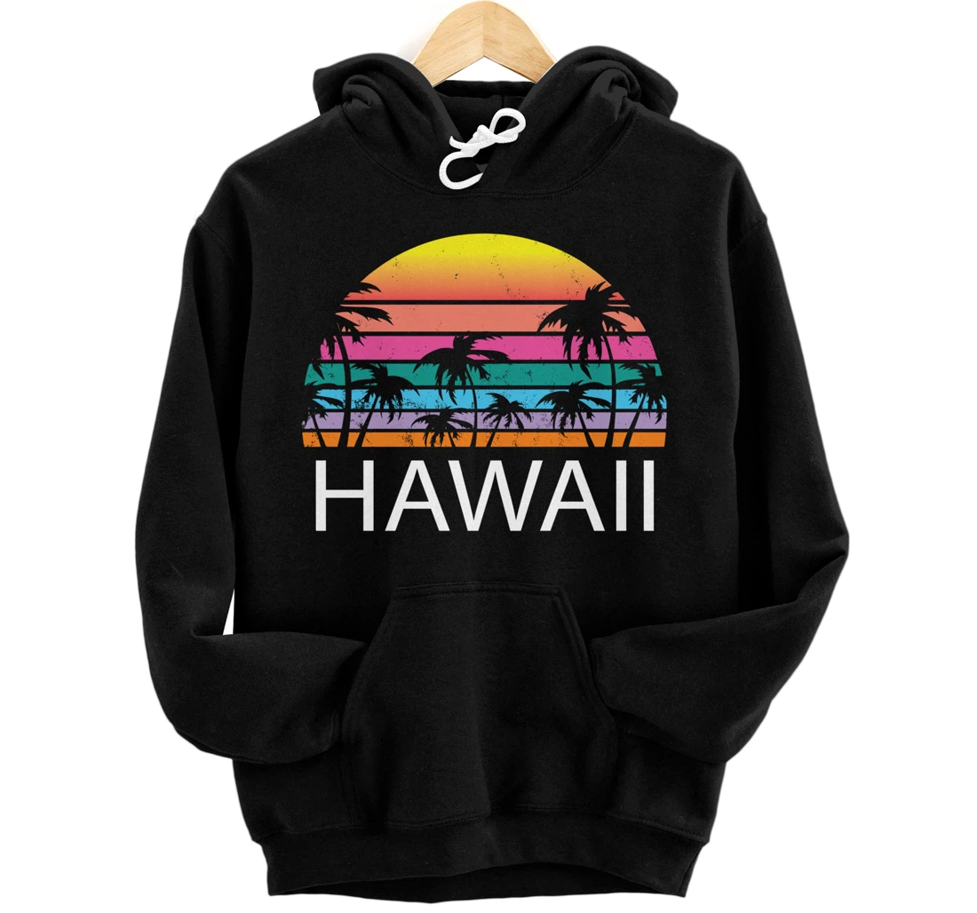 Hawaii Beach Maui Retro Hawaiian Surf Big Island Party Aloha Pullover Hoodie
