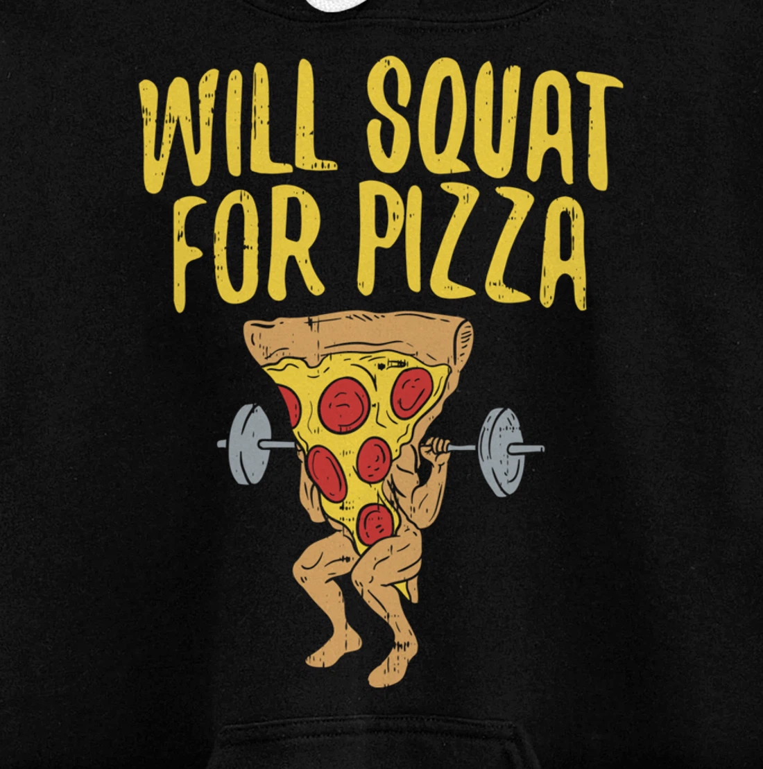 Fitness will squad for pizza Humor Graphic Novelty gift Pullover Hoodie