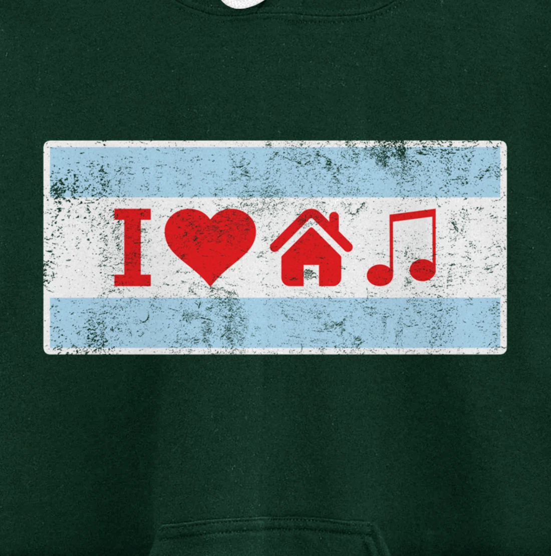 I Love Chicago House Music - Flag DJ Gift Pullover Hoodie