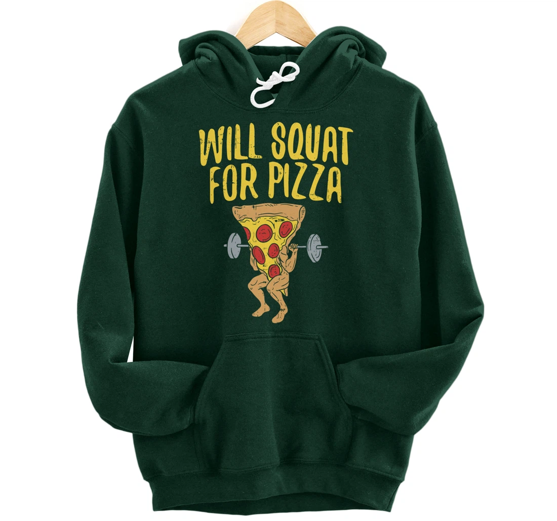 Fitness will squad for pizza Humor Graphic Novelty gift Pullover Hoodie