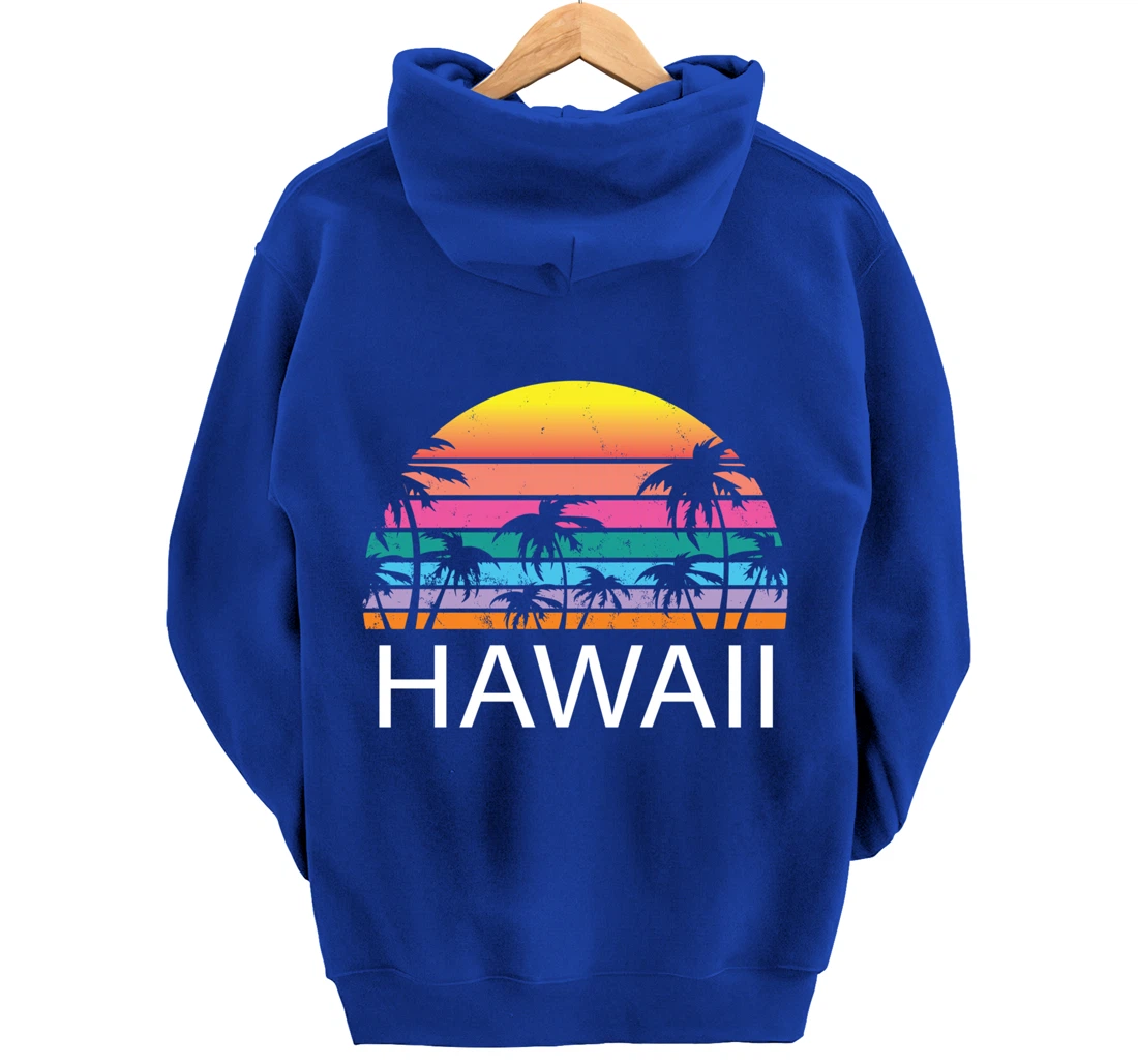 Hawaii Beach Maui Retro Hawaiian Surf Big Island Party Aloha Pullover Hoodie
