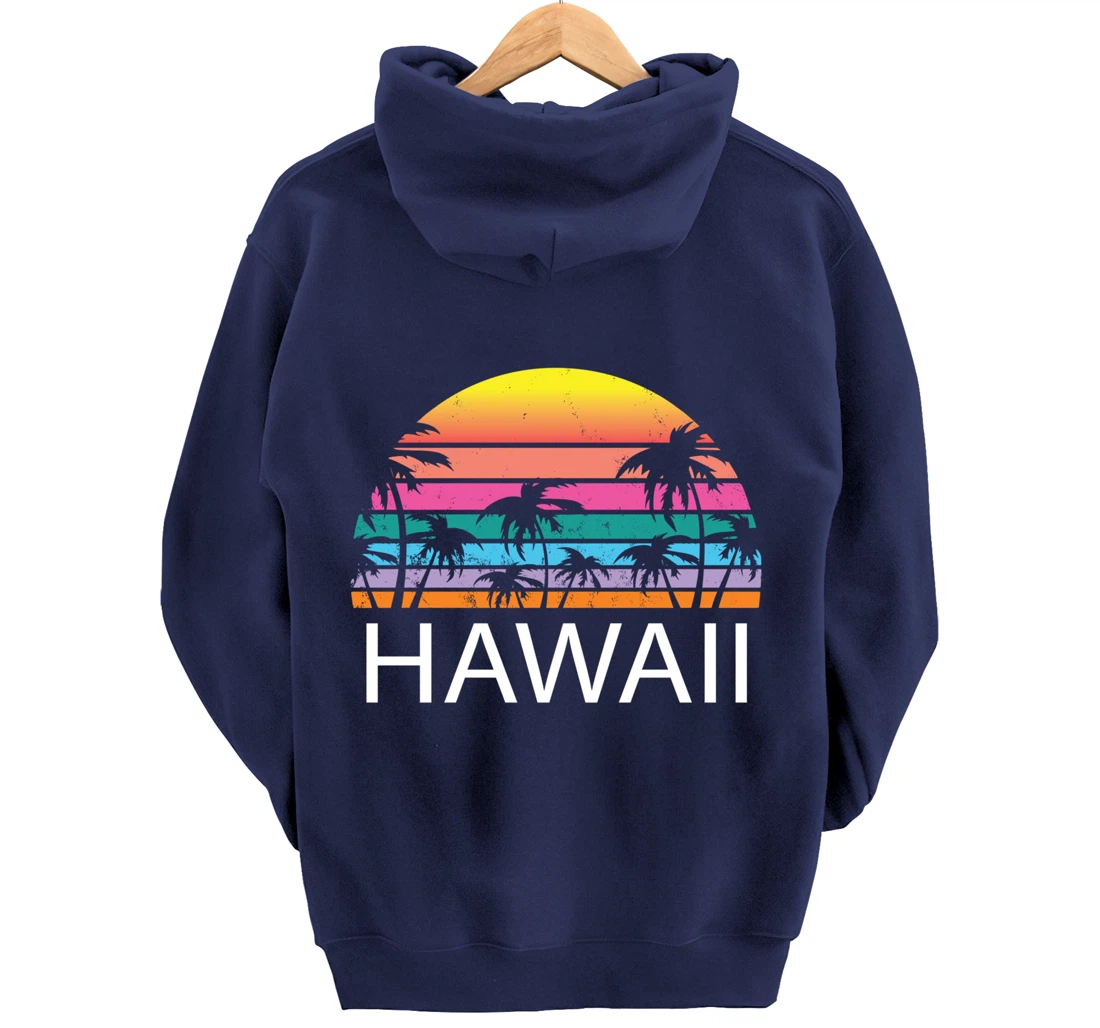 Hawaii Beach Maui Retro Hawaiian Surf Big Island Party Aloha Pullover Hoodie