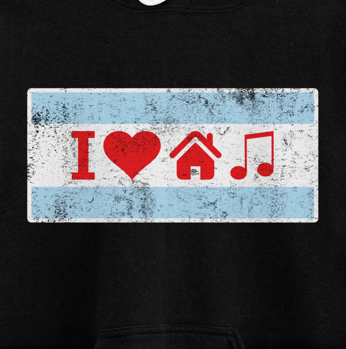 I Love Chicago House Music - Flag DJ Gift Pullover Hoodie