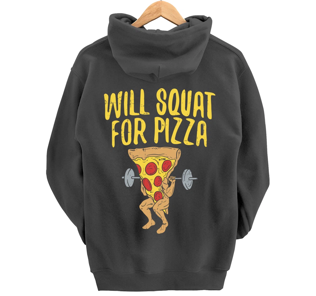 Fitness will squad for pizza Humor Graphic Novelty gift Pullover Hoodie