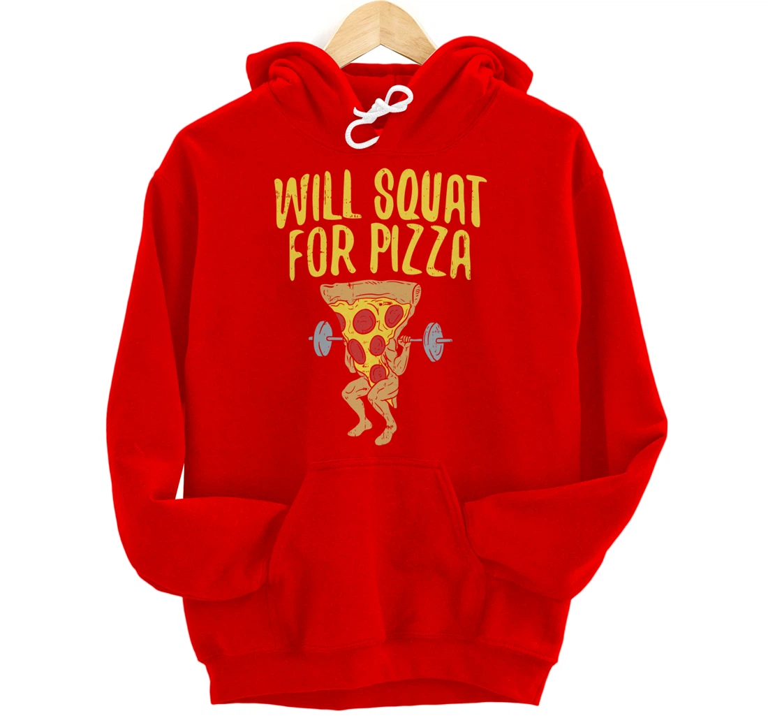 Fitness will squad for pizza Humor Graphic Novelty gift Pullover Hoodie