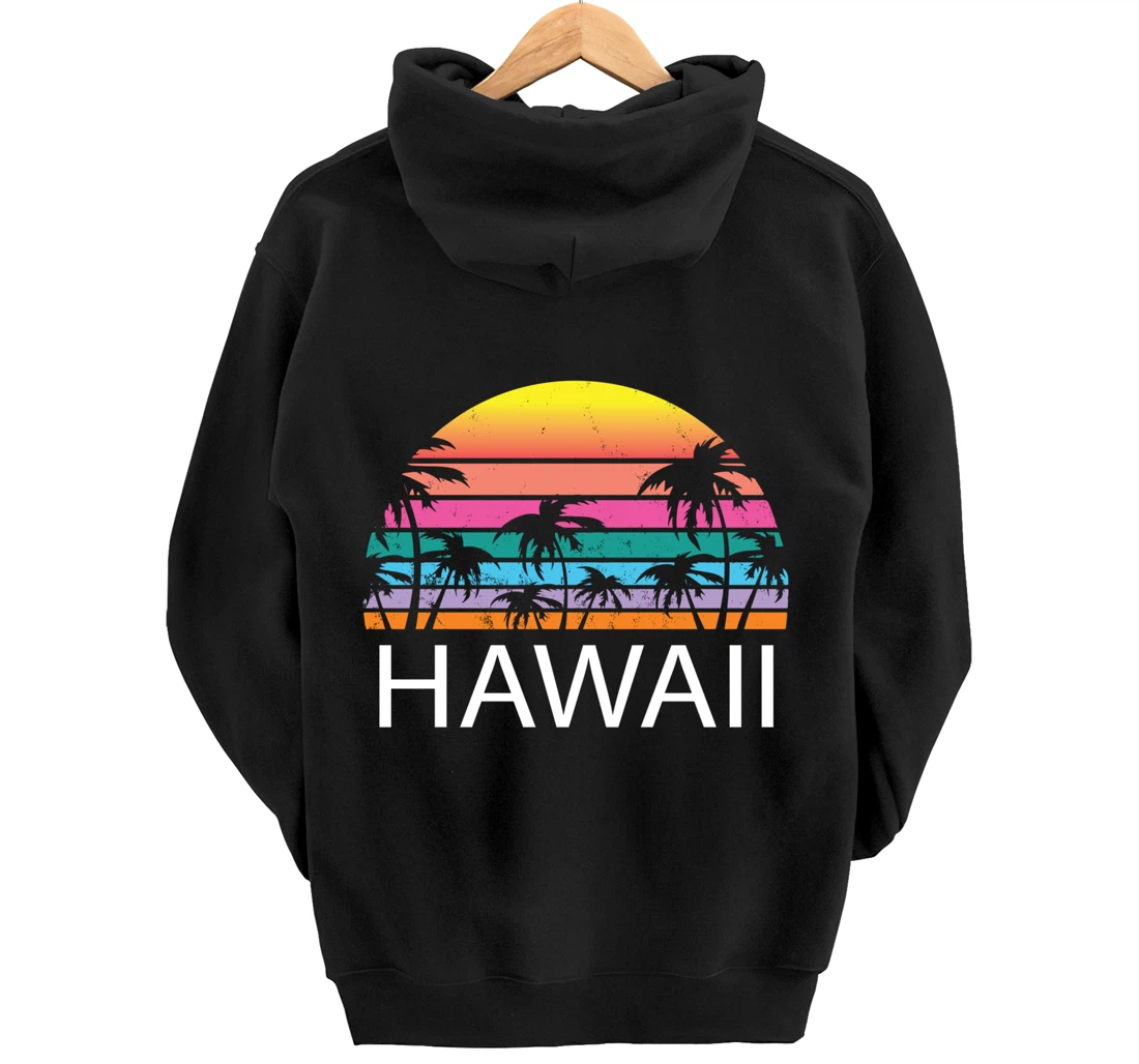 Hawaii Beach Maui Retro Hawaiian Surf Big Island Party Aloha Pullover Hoodie