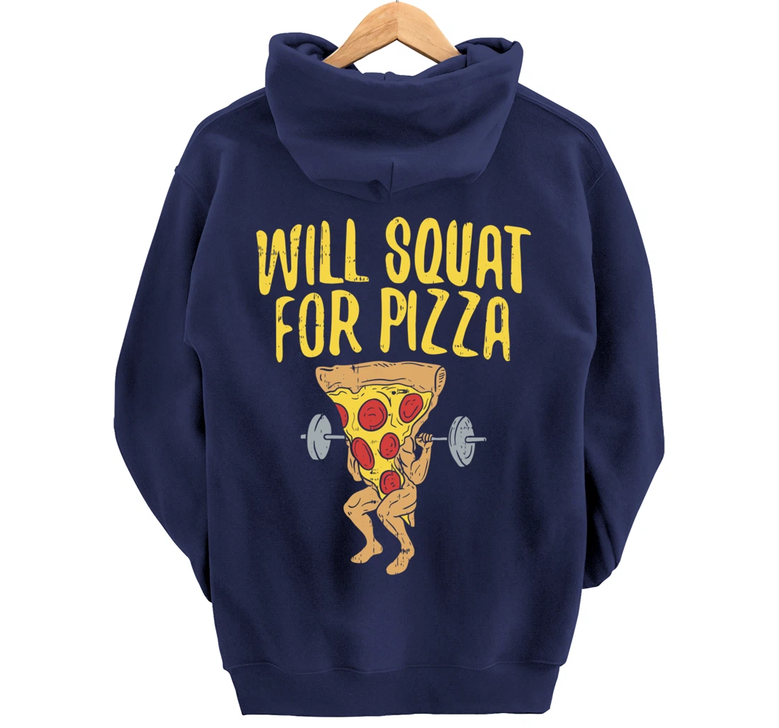 Fitness will squad for pizza Humor Graphic Novelty gift Pullover Hoodie