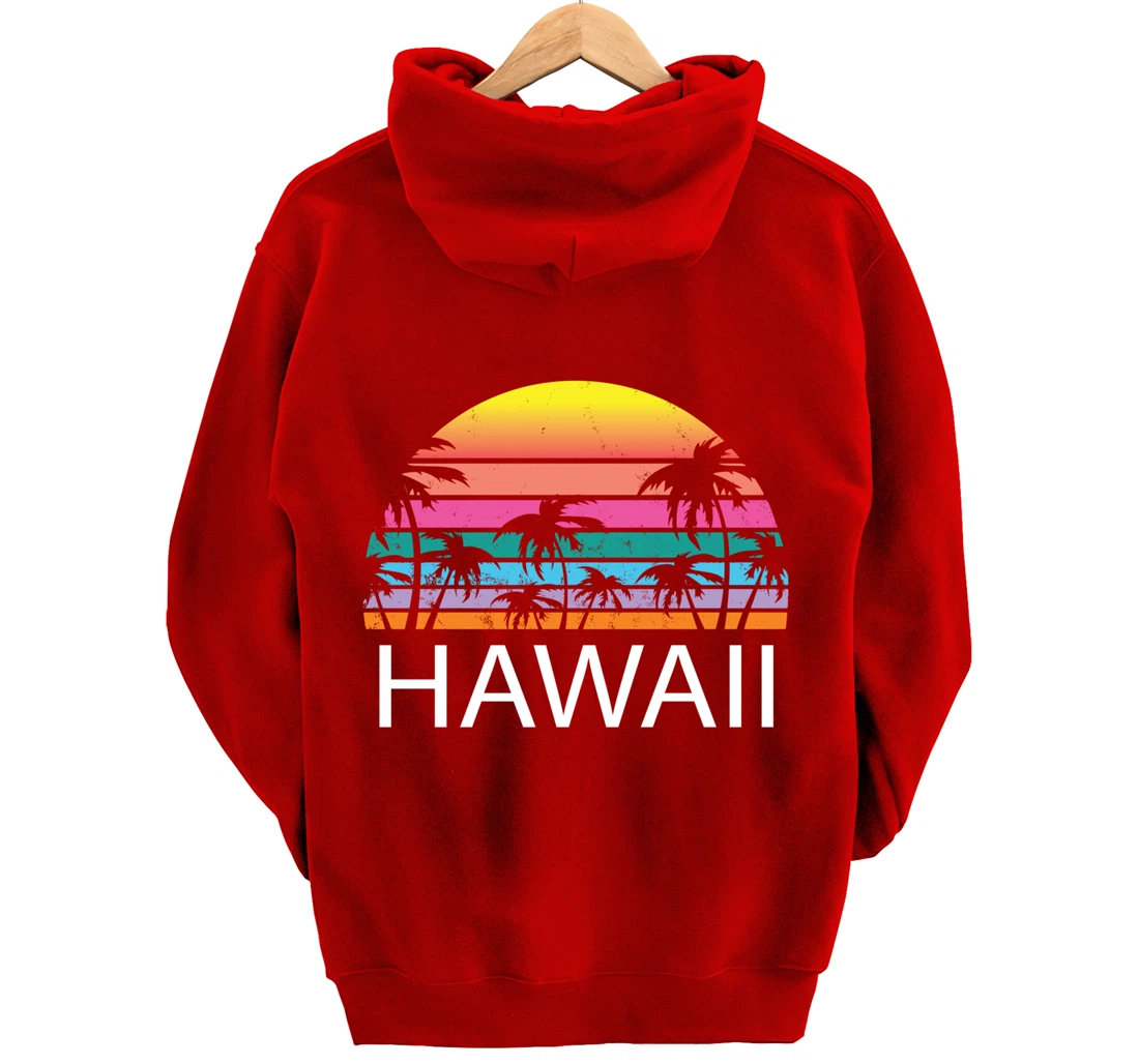 Hawaii Beach Maui Retro Hawaiian Surf Big Island Party Aloha Pullover Hoodie
