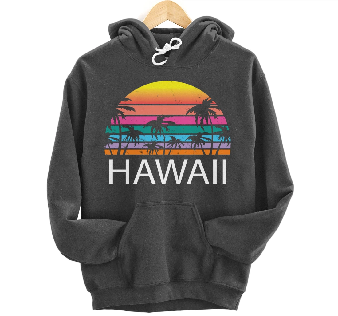 Hawaii Beach Maui Retro Hawaiian Surf Big Island Party Aloha Pullover Hoodie